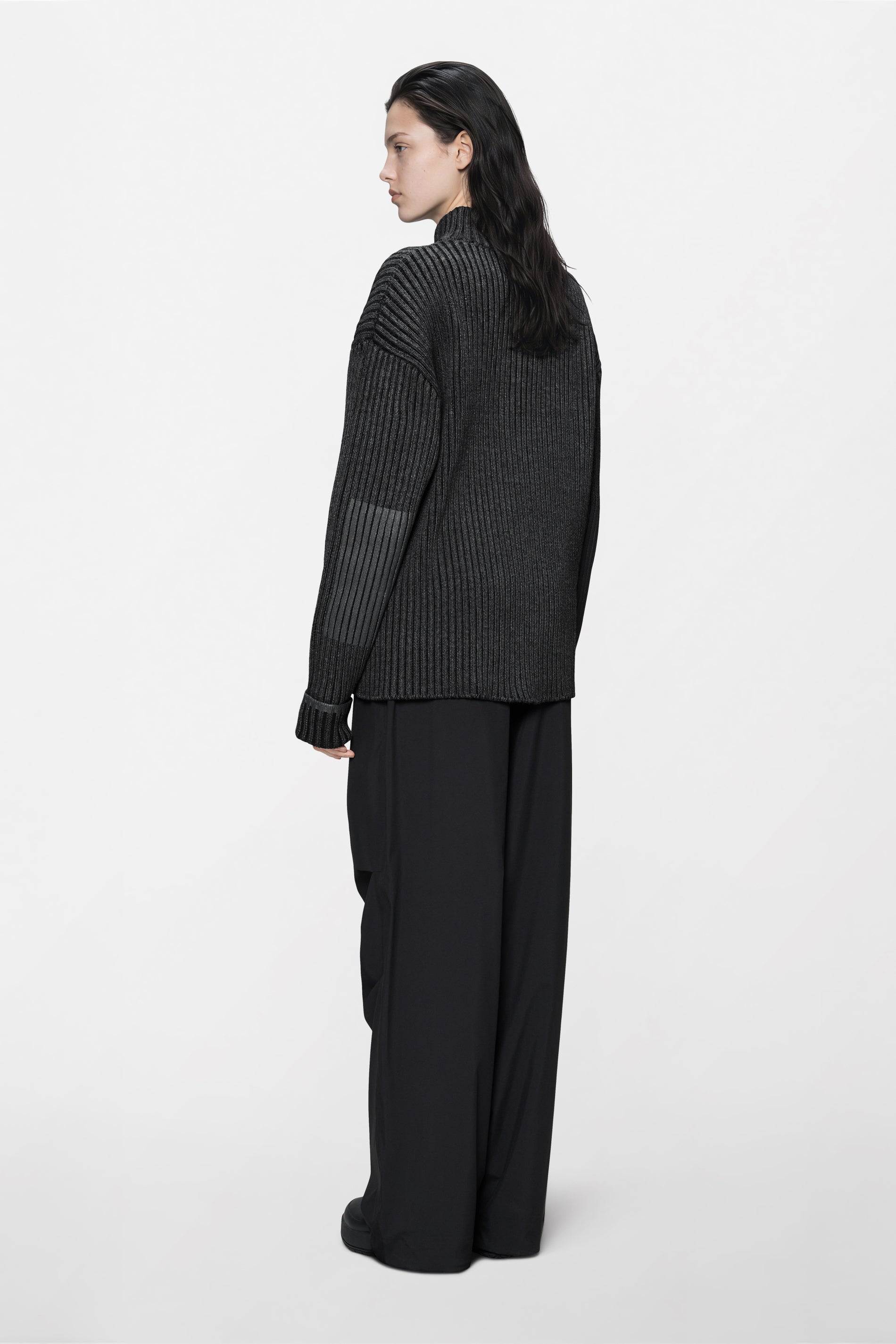 RAINS Sapa Half Zip Knit Dark Grey / Black Long Sleeve