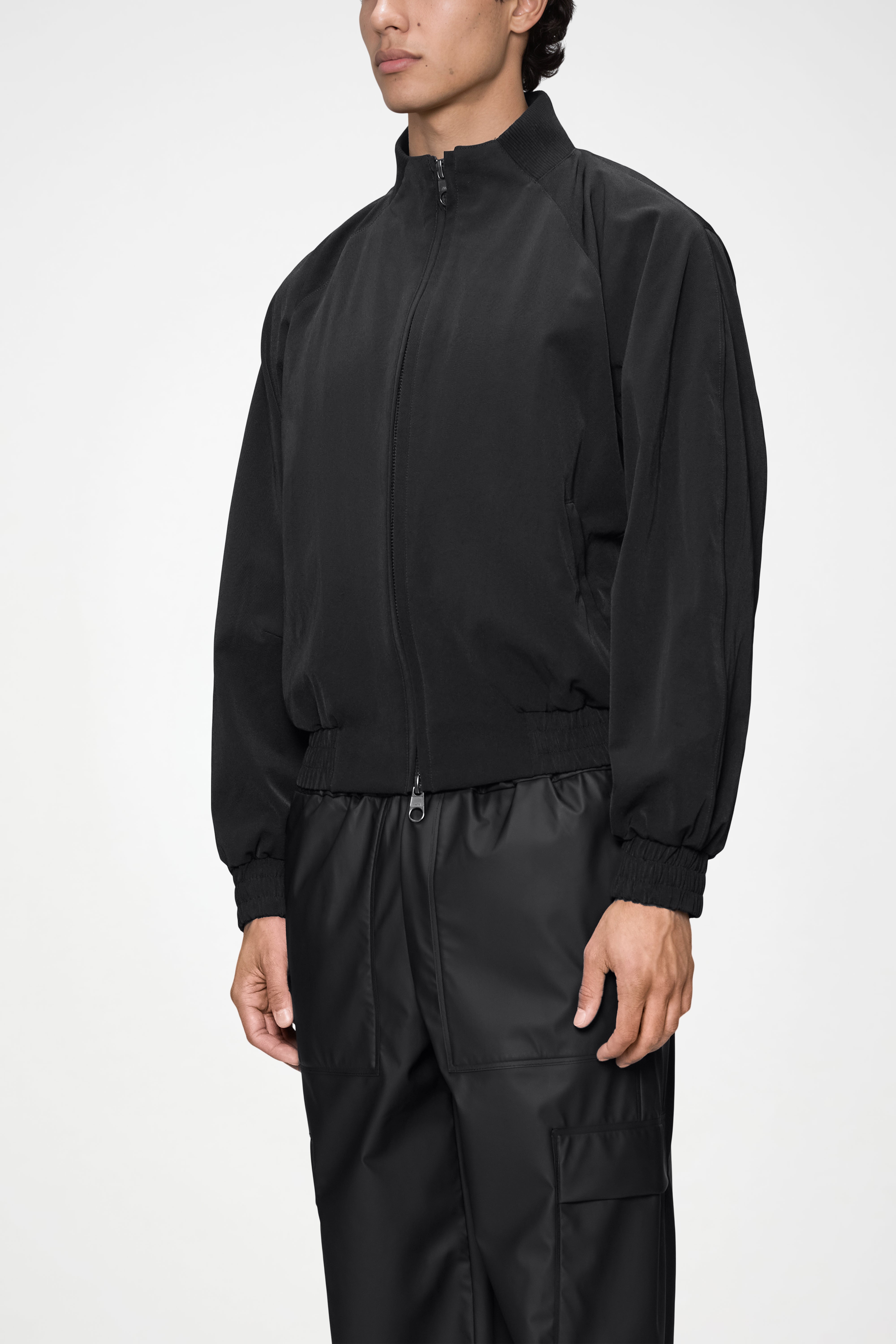 RAINS Tech Woven Bomber Jacket Black Jacket