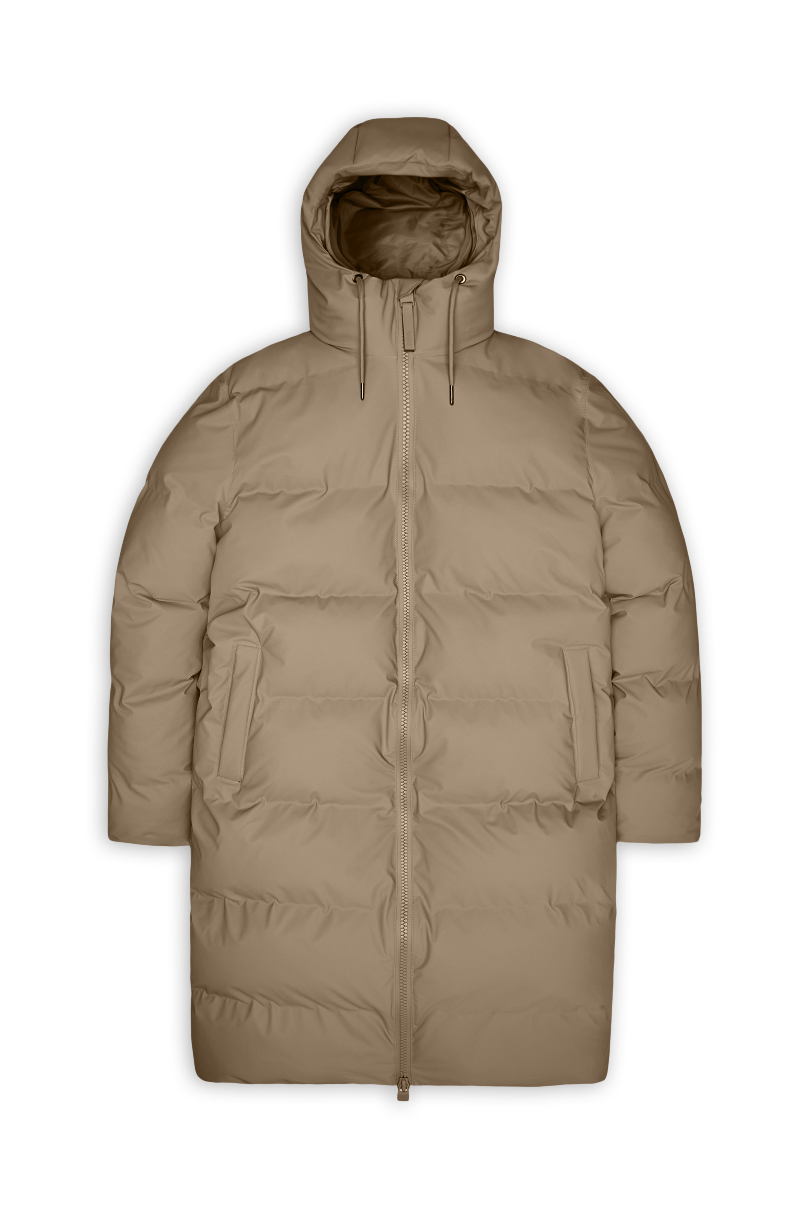 RAINS Alta Longer Puffer Jacket Beige Jacket
