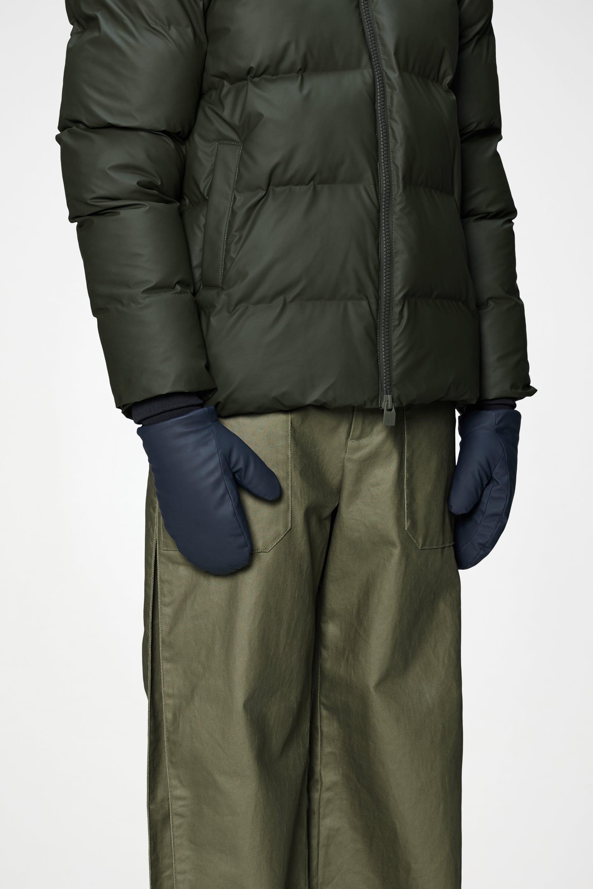 RAINS Alta Puffer Mittens Navy Gloves & Mittens