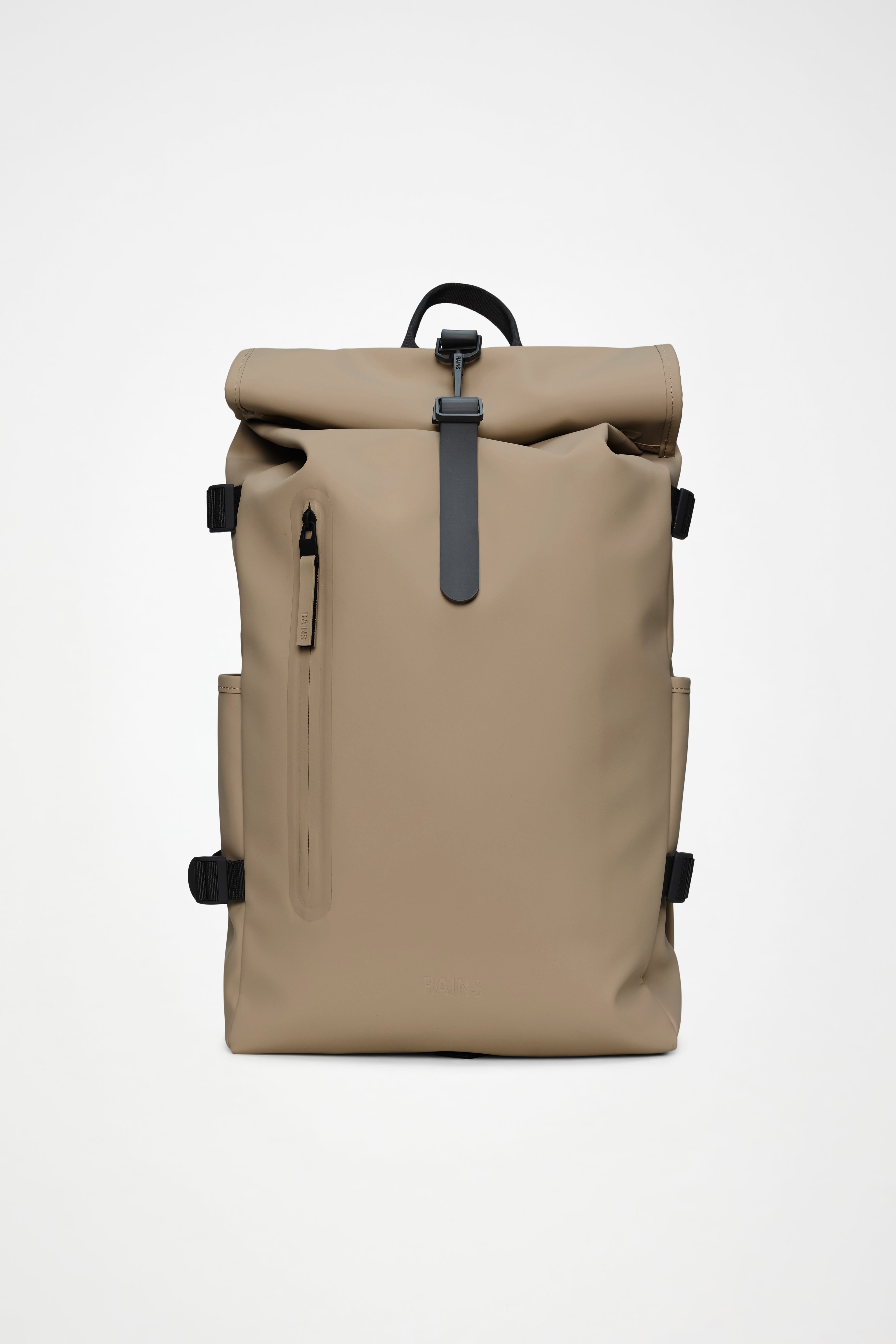 RAINS Rolltop Rucksack Large Beige 28L H63 x D14 x W32 cm Backpack