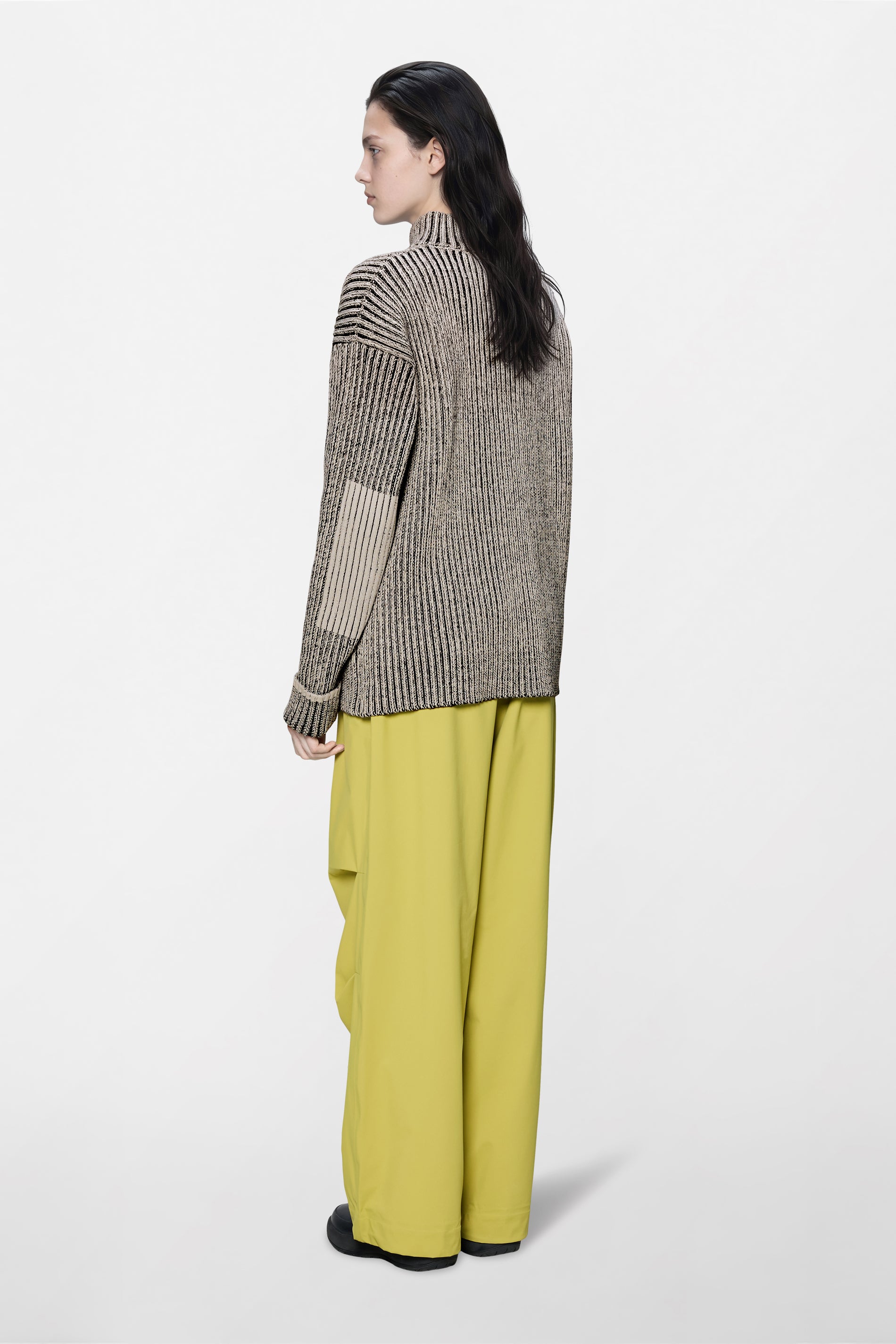 RAINS Sapa Half Zip Knit Vintage White / Black Long Sleeve