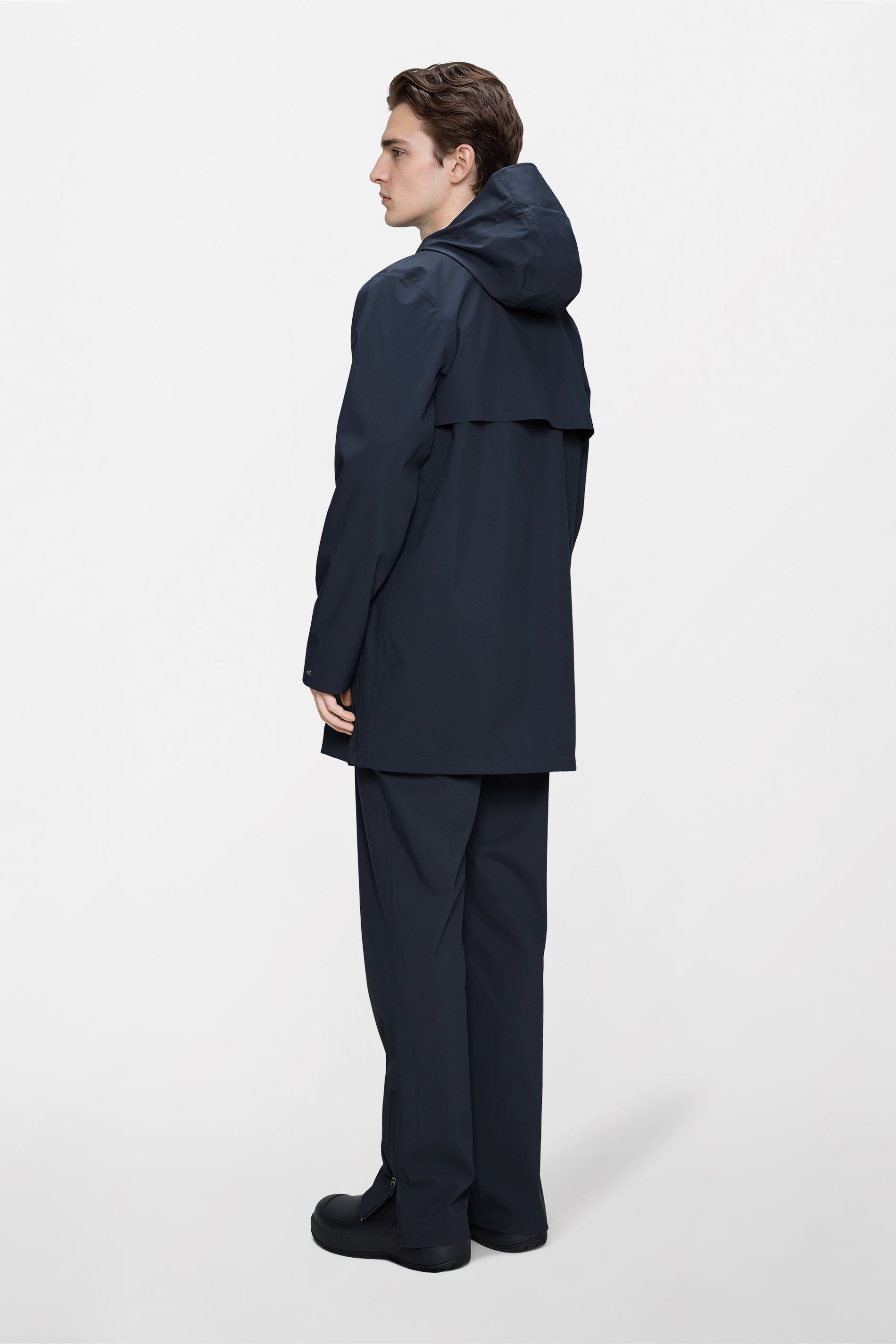 RAINS Suva Hardshell Long Jacket Navy Jacket