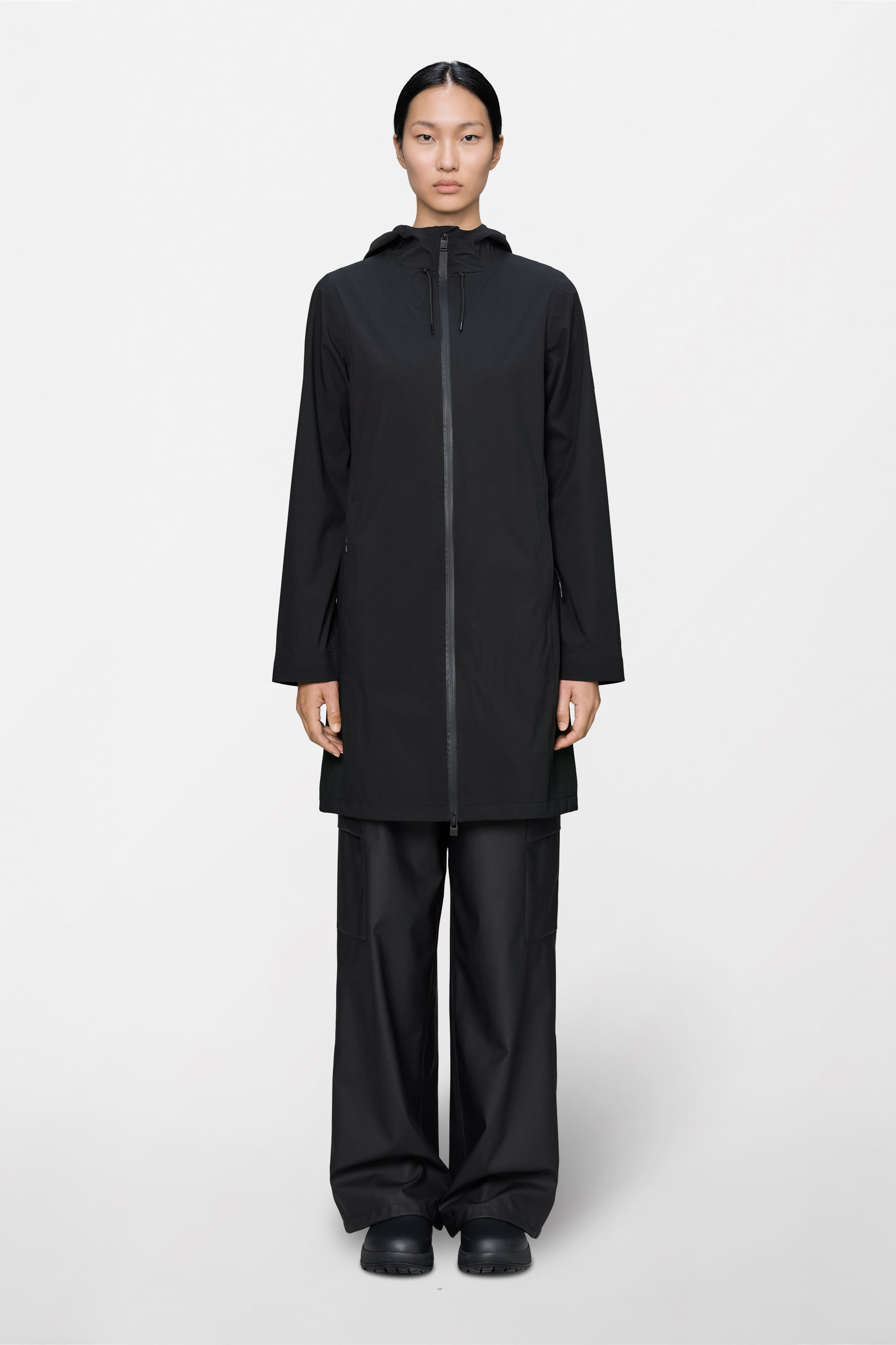 RAINS Suva Hardshell Long W Jacket Black Jacket